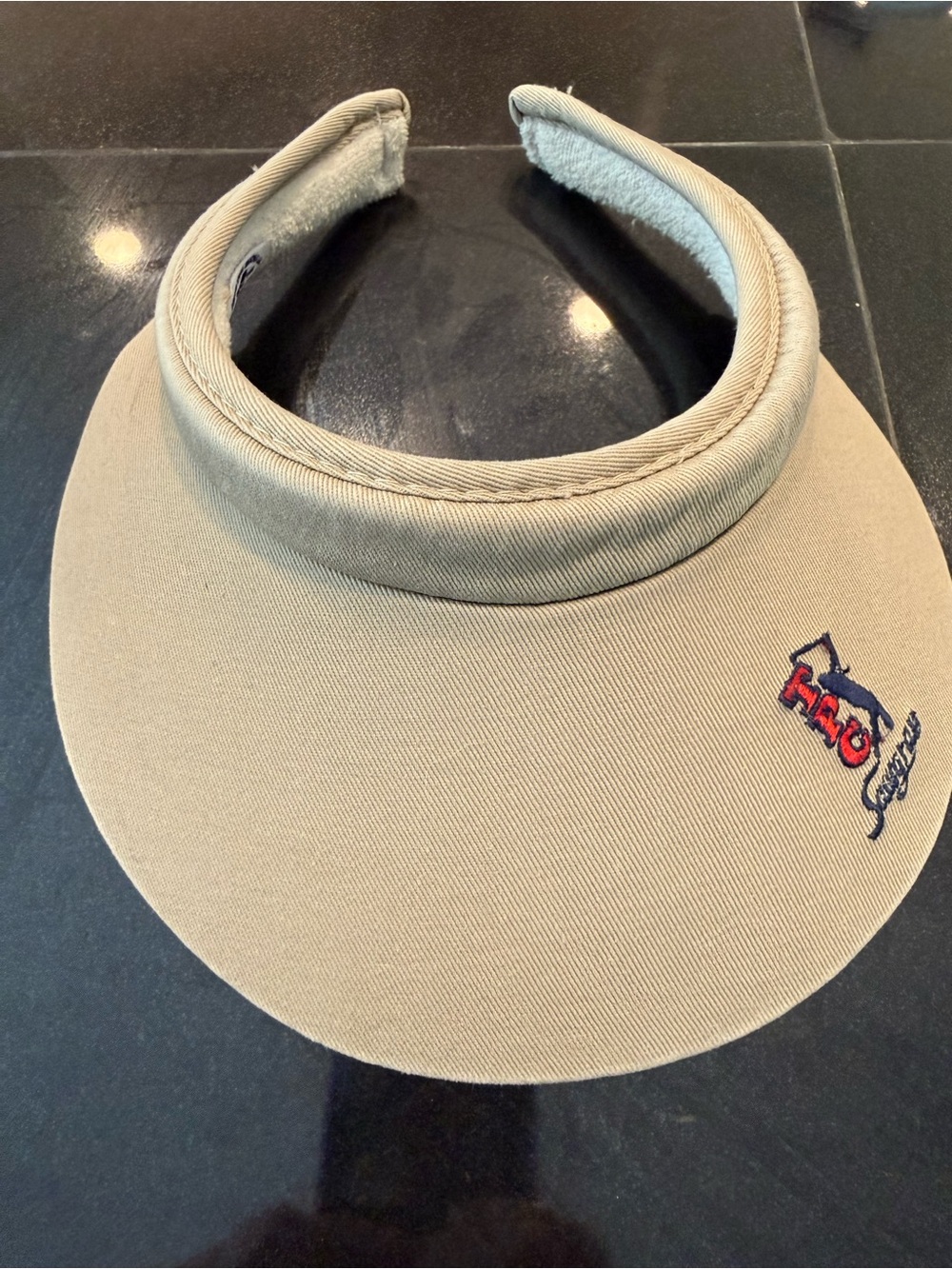 Beige Padded Golf Visor with TPC Sawgrass Logo
